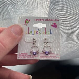 Y2K Claire's Club Lavender and Silver Earrings
